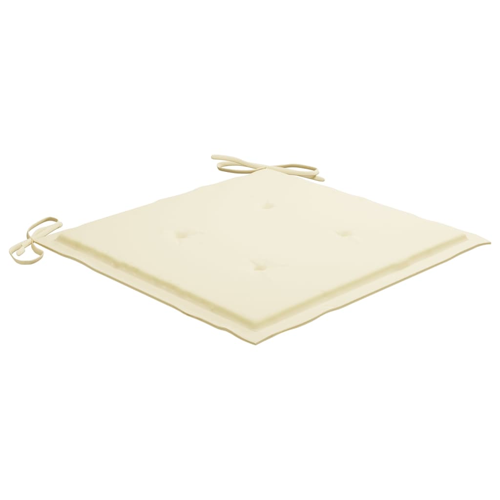 vidaXL Patio Chairs Outdoor Bistro Folding Chair with Cushions Solid Wood Teak