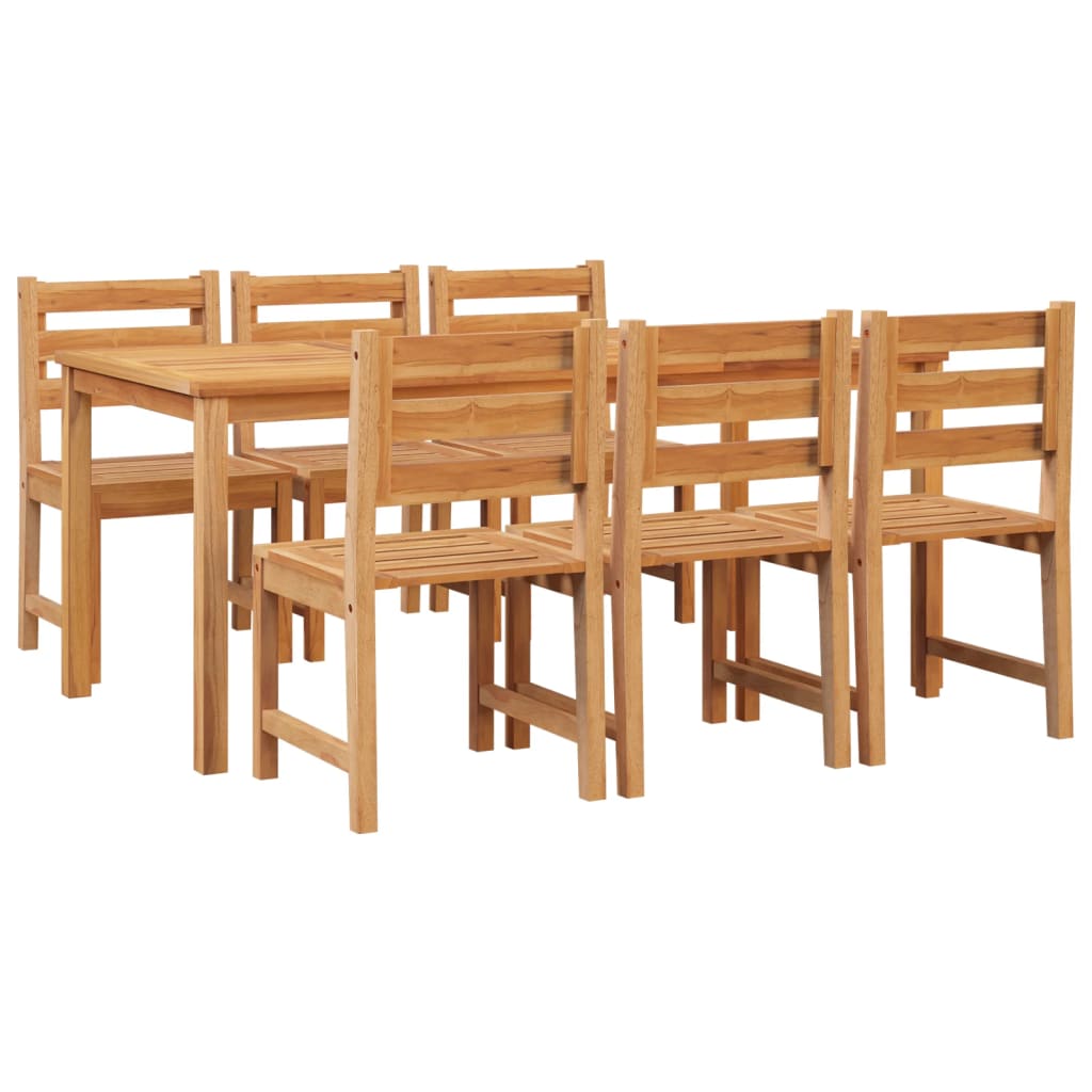 vidaXL 7 Piece Patio Dining Set Solid Wood Teak