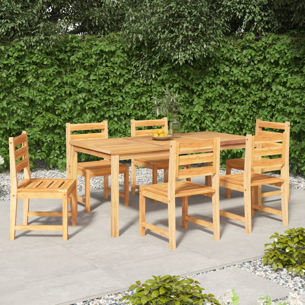 vidaXL 7 Piece Patio Dining Set Solid Wood Teak