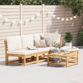 vidaXL 5 Piece Patio Lounge Set with Cushions Solid Wood Acacia